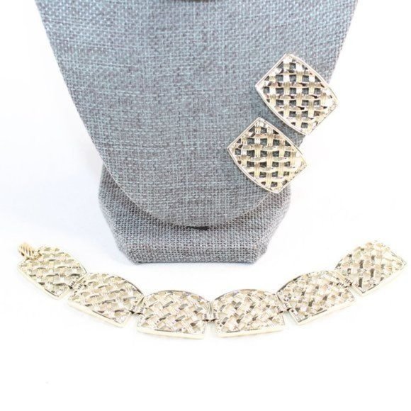 Vintage Sarah Conventry Gold Silver Basket Weave Link Double Rolo Chain - Picture 5 of 8